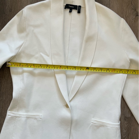 Theory Etiennette Knit Blazer White Jacket Womens Medium M Summer Officewear - Picture 8 of 12